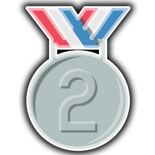 2nd Place Medal with white outline and shadow