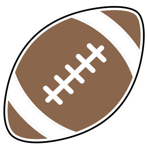 American Football with black and white outline