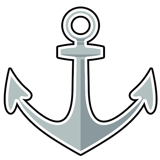 Anchor with black and white outline