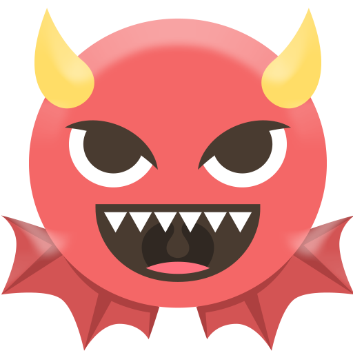 Angry Face with Horns with white shadow
