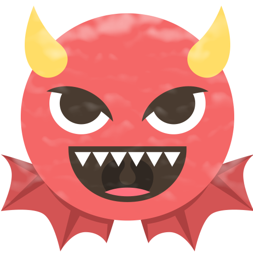 Angry Face with Horns with patterns