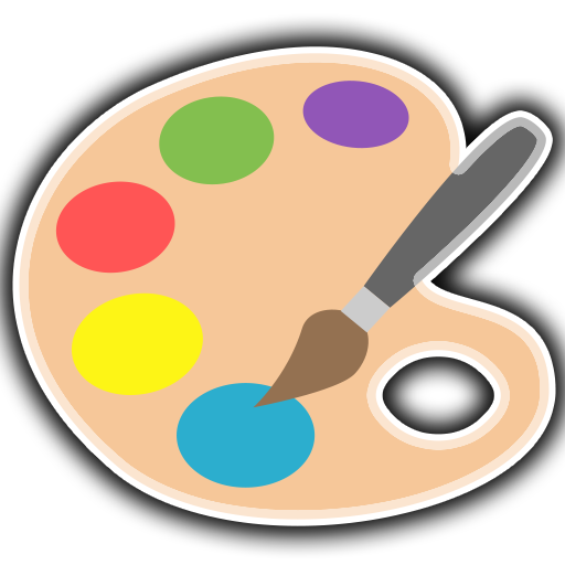 Artist Palette with white outline and shadow
