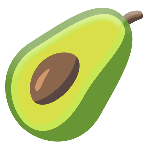 Avocado with white shadow