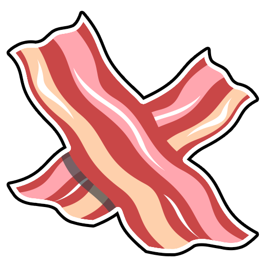 Bacon with black and white outline
