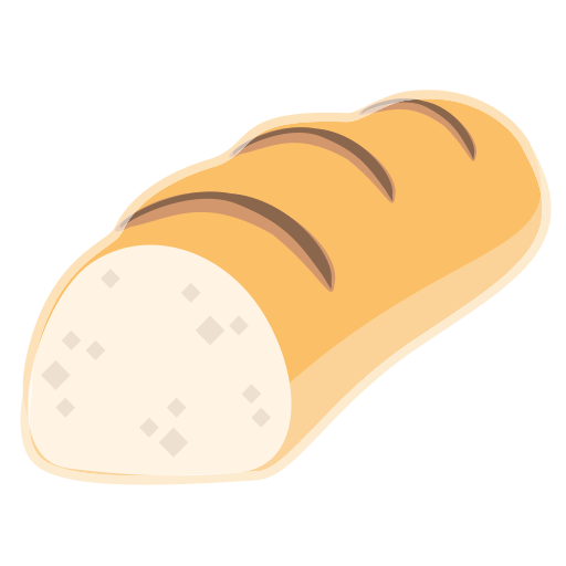 Baguette Bread with light white outline