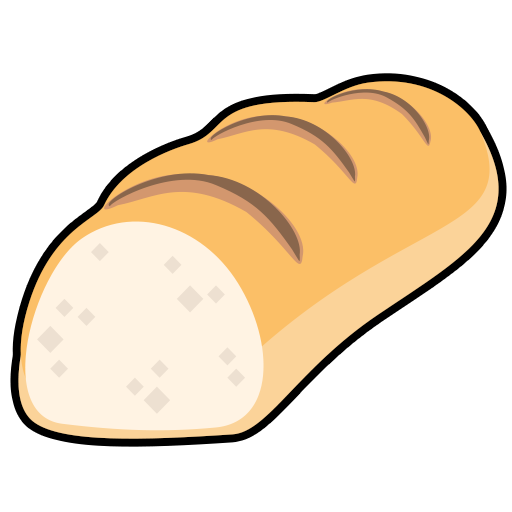Baguette Bread with black outline