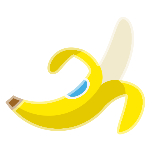 Banana with light white outline