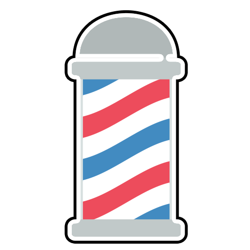 Barber Pole with black and white outline