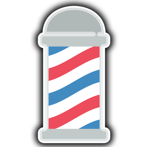 Barber Pole with white outline and shadow