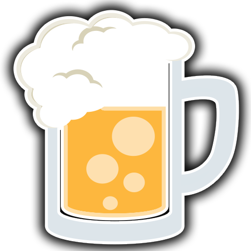 Beer Mug with white outline and shadow